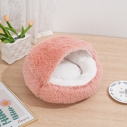 Cuib Pufos pentru Animale de Companie / Pat Confortabil Tip Nest pentru Caini si Pisici